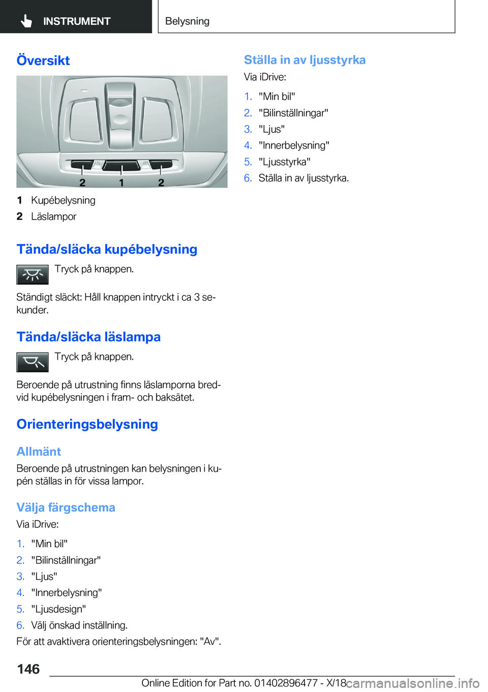 BMW X1 2019  InstruktionsbÖcker (in Swedish) �