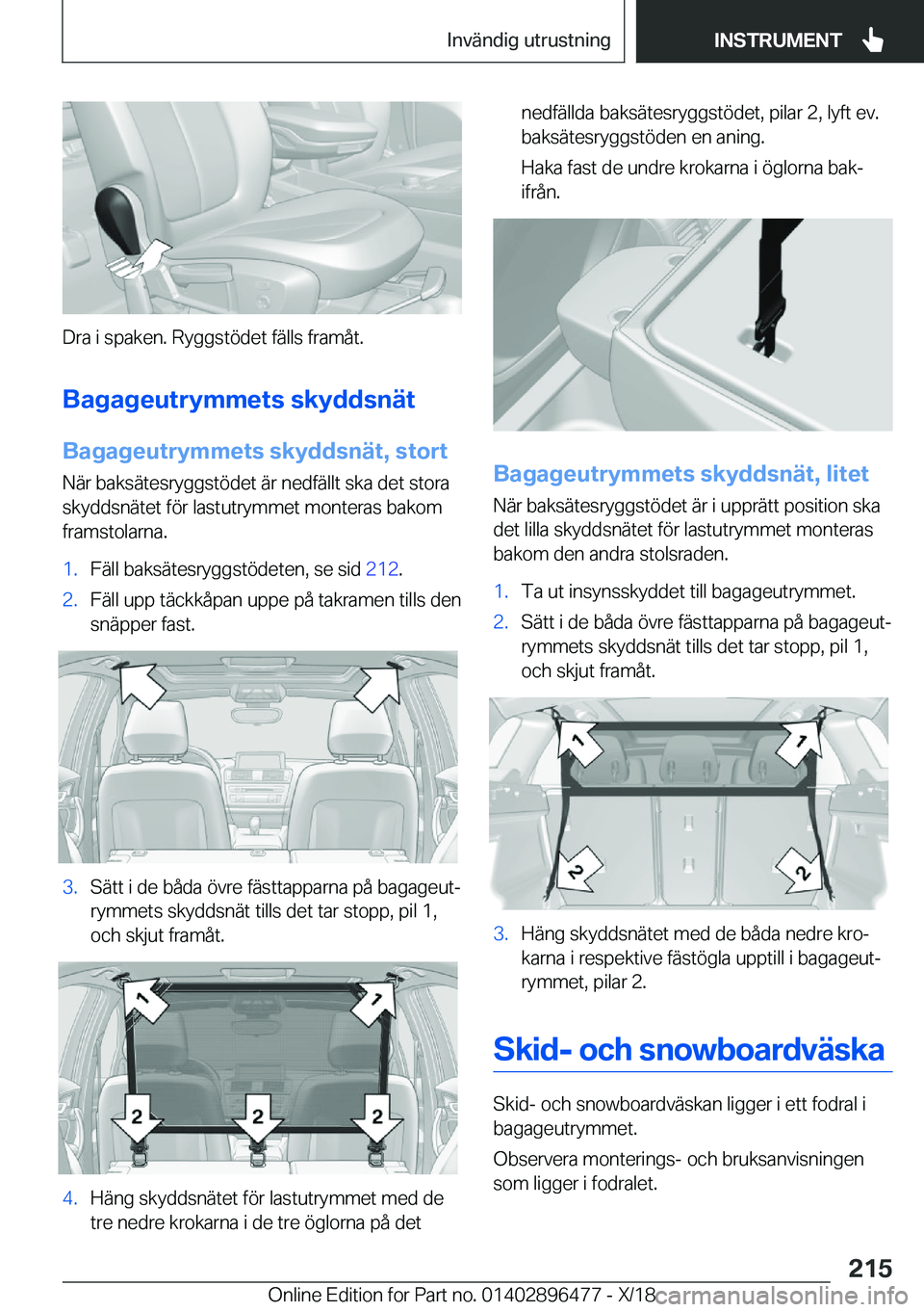 BMW X1 2019  InstruktionsbÖcker (in Swedish) �D�r�a��i��s�p�a�k�e�n�.��R�y�g�g�s�t�