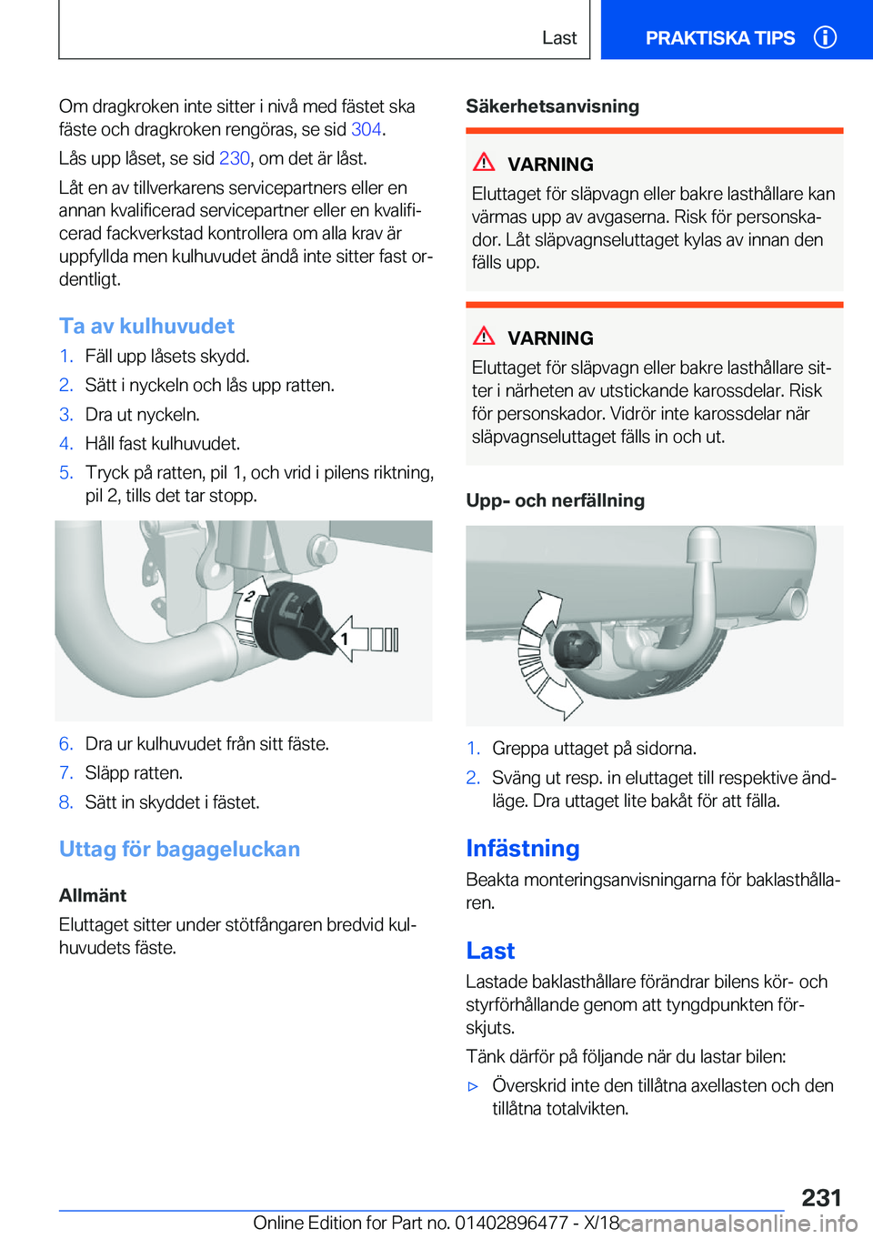 BMW X1 2019  InstruktionsbÖcker (in Swedish) �O�m��d�r�a�g�k�r�o�k�e�n��i�n�t�e��s�i�t�t�e�r��i��n�i�v�å��m�e�d��f�ä�s�t�e�t��s�k�a
�f�ä�s�t�e��o�c�h��d�r�a�g�k�r�o�k�e�n��r�e�n�g�