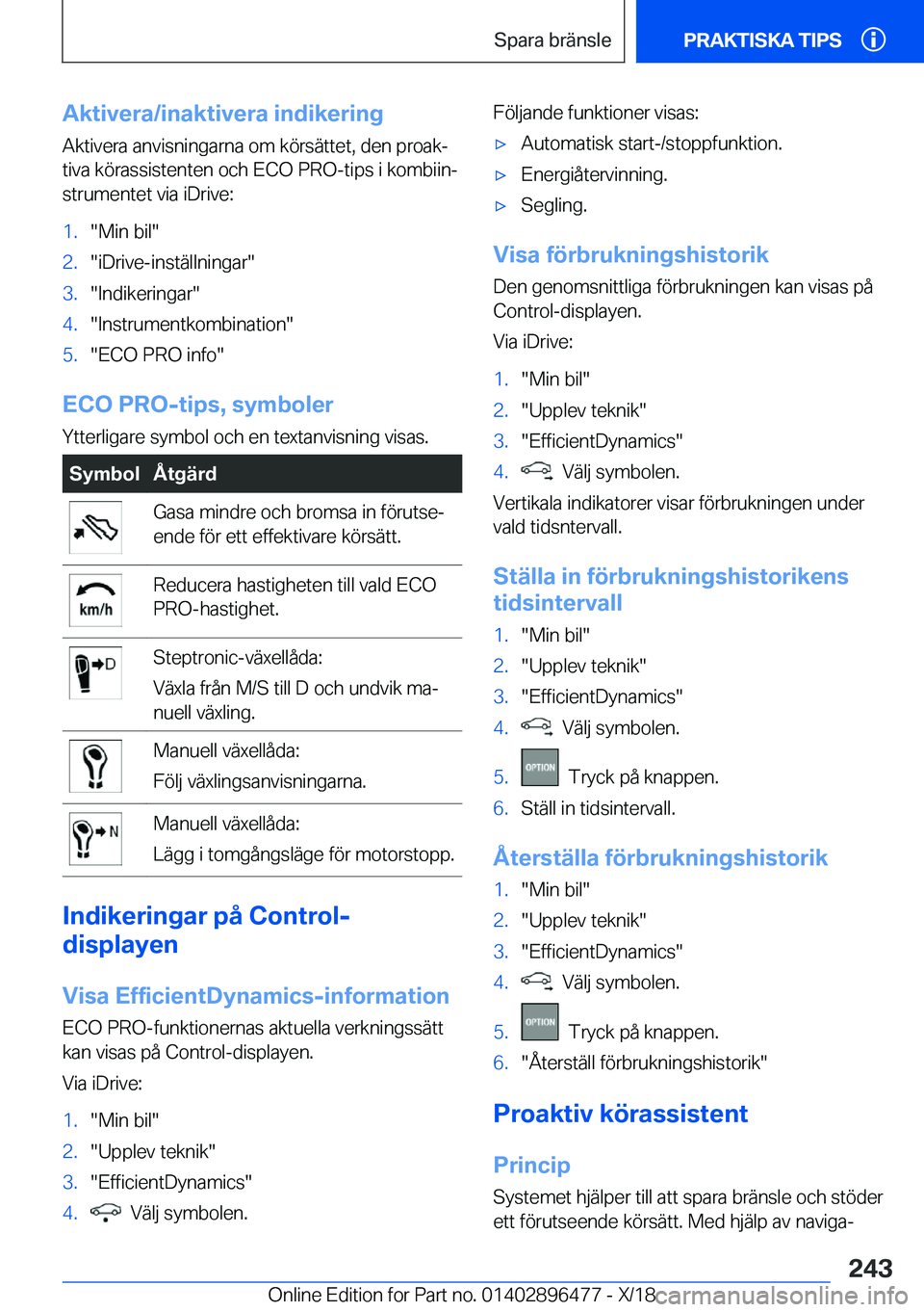 BMW X1 2019  InstruktionsbÖcker (in Swedish) �A�k�t�i�v�e�r�a�/�i�n�a�k�t�i�v�e�r�a��i�n�d�i�k�e�r�i�n�g�A�k�t�i�v�e�r�a��a�n�v�i�s�n�i�n�g�a�r�n�a��o�m��k�