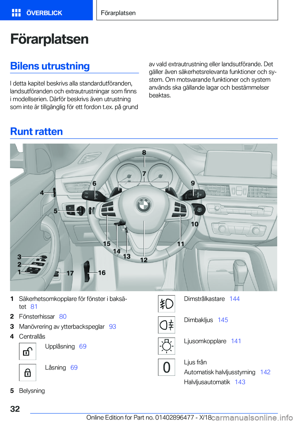 BMW X1 2019  InstruktionsbÖcker (in Swedish) �F�
