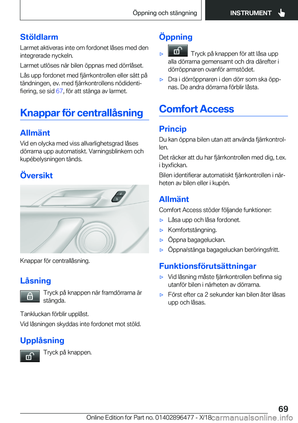 BMW X1 2019  InstruktionsbÖcker (in Swedish) �S�t�