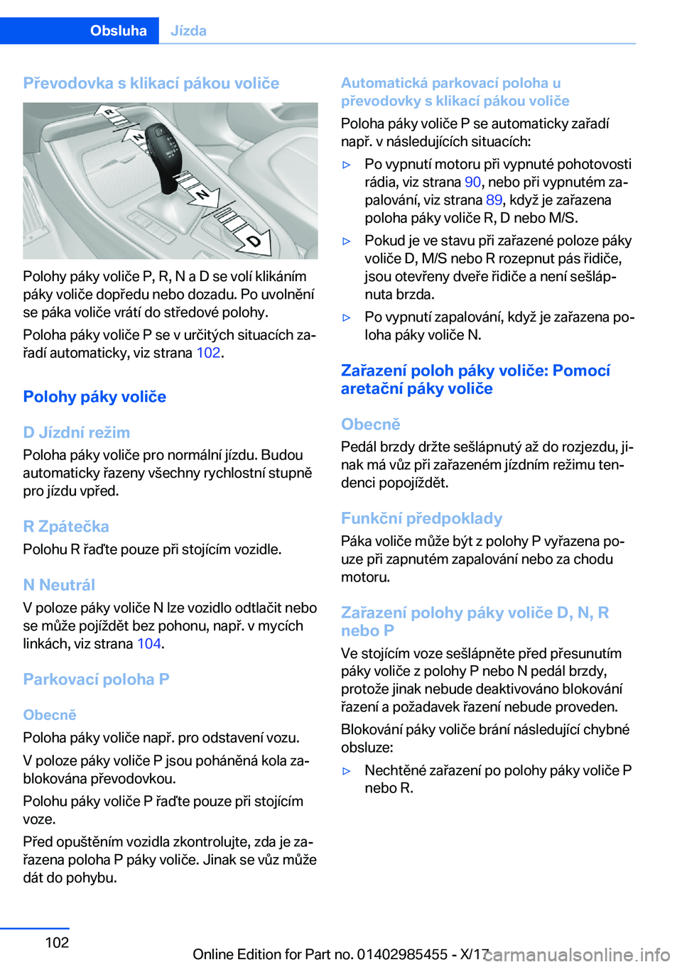 BMW X1 2018  Návod na použití (in Czech) �P�e�v�o�d�o�v�k�a��s��k�l�i�k�a�c�