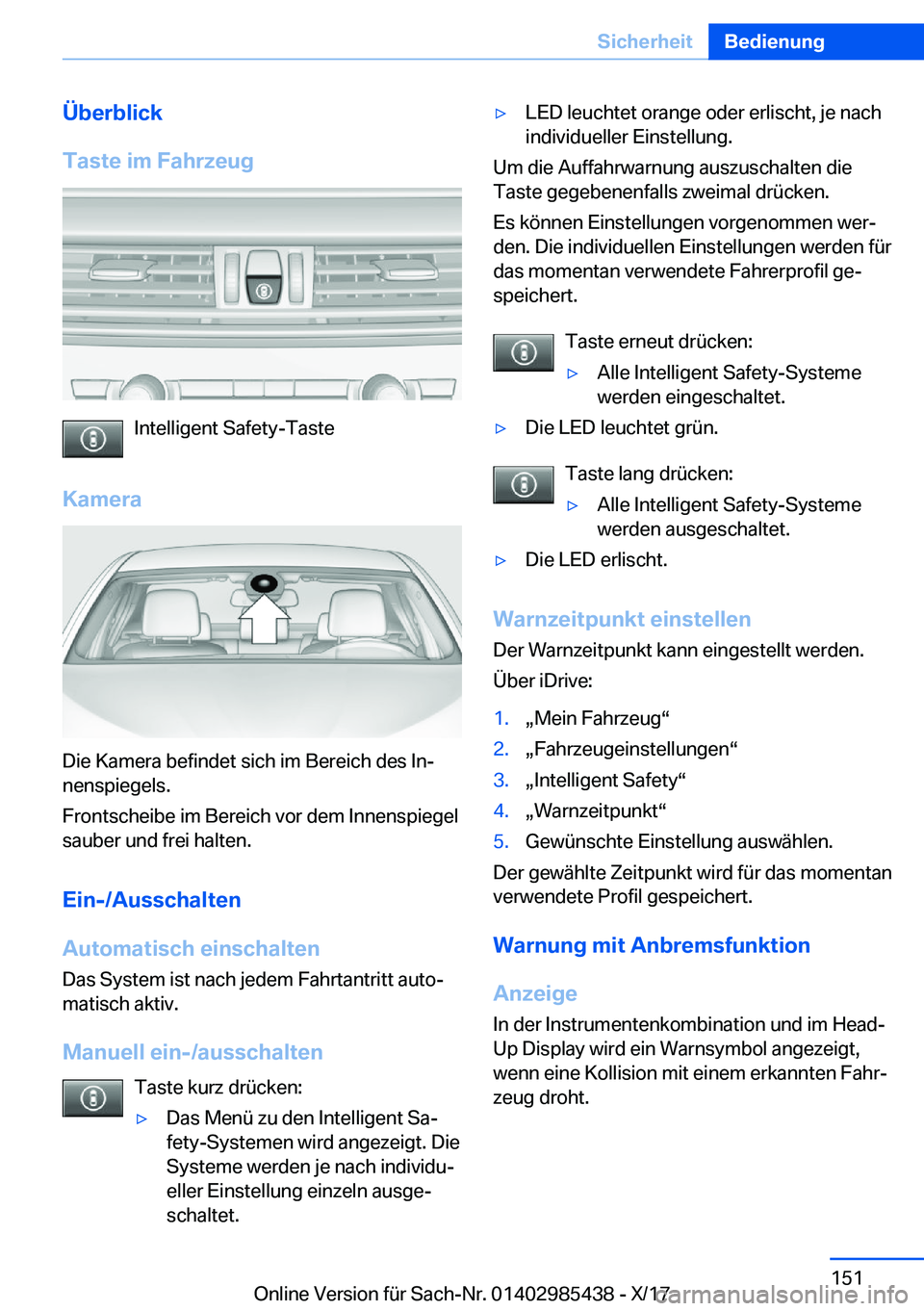 BMW X1 2018  Betriebsanleitungen (in German) �