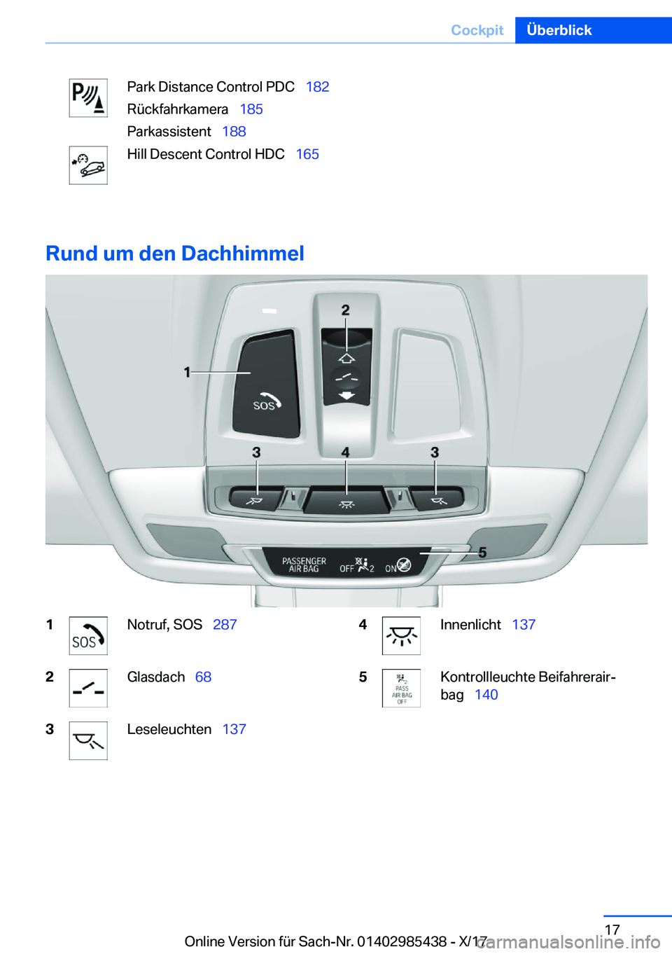 BMW X1 2018  Betriebsanleitungen (in German) �P�a�r�k� �D�i�s�t�a�n�c�e� �C�o�n�t�r�o�l� �P�D�C\_�1�8�2
�R�