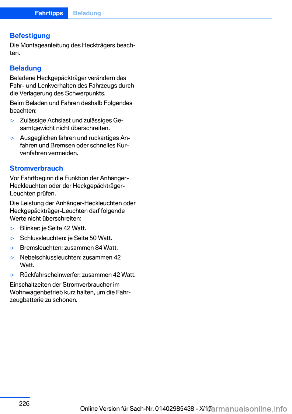 BMW X1 2018  Betriebsanleitungen (in German) �B�e�f�e�s�t�i�g�u�n�g�D�i�e� �M�o�n�t�a�g�e�a�n�l�e�i�t�u�n�g� �d�e�s� �H�e�c�k�t�r�