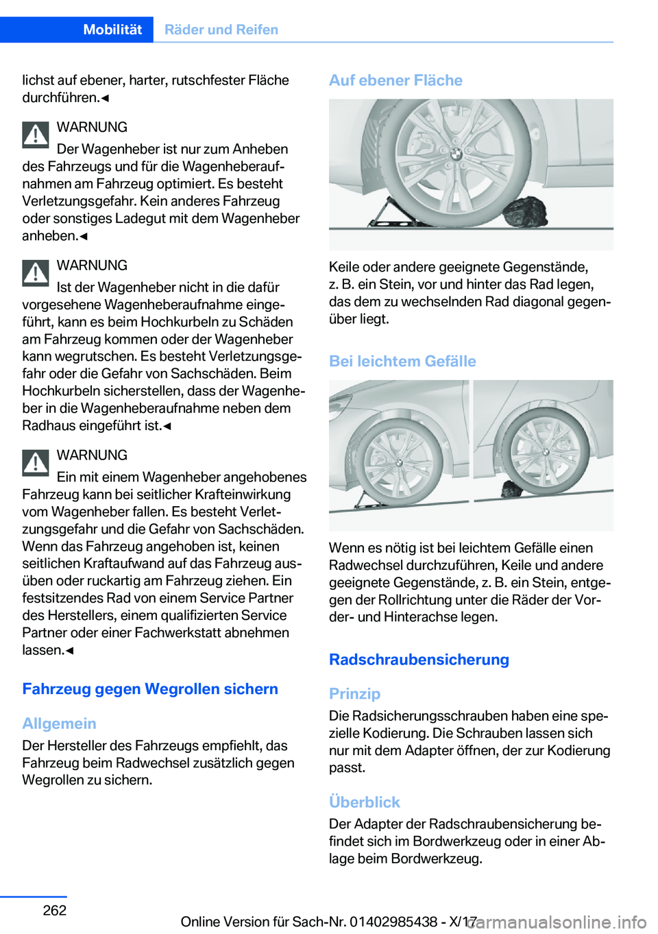BMW X1 2018  Betriebsanleitungen (in German) �l�i�c�h�s�t� �a�u�f� �e�b�e�n�e�r�,� �h�a�r�t�e�r�,� �r�u�t�s�c�h�f�e�s�t�e�r� �F�l�