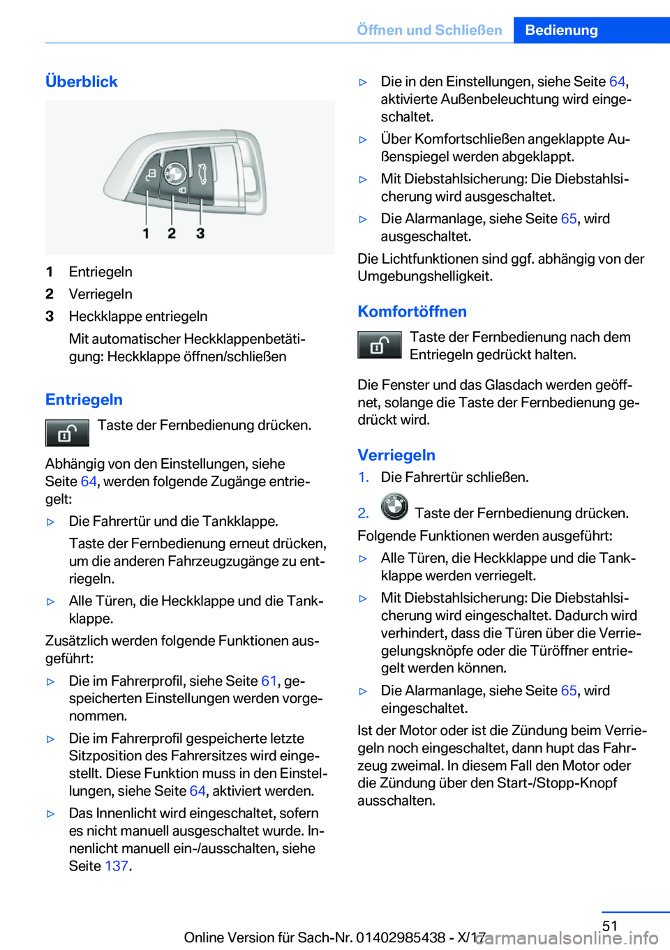 BMW X1 2018  Betriebsanleitungen (in German) �
