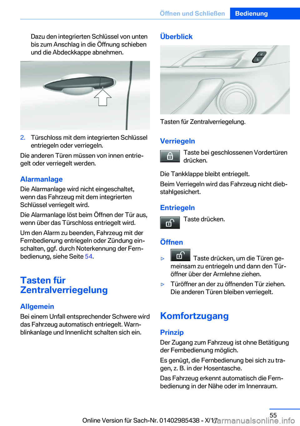 BMW X1 2018  Betriebsanleitungen (in German) �D�a�z�u� �d�e�n� �i�n�t�e�g�r�i�e�r�t�e�n� �S�c�h�l�