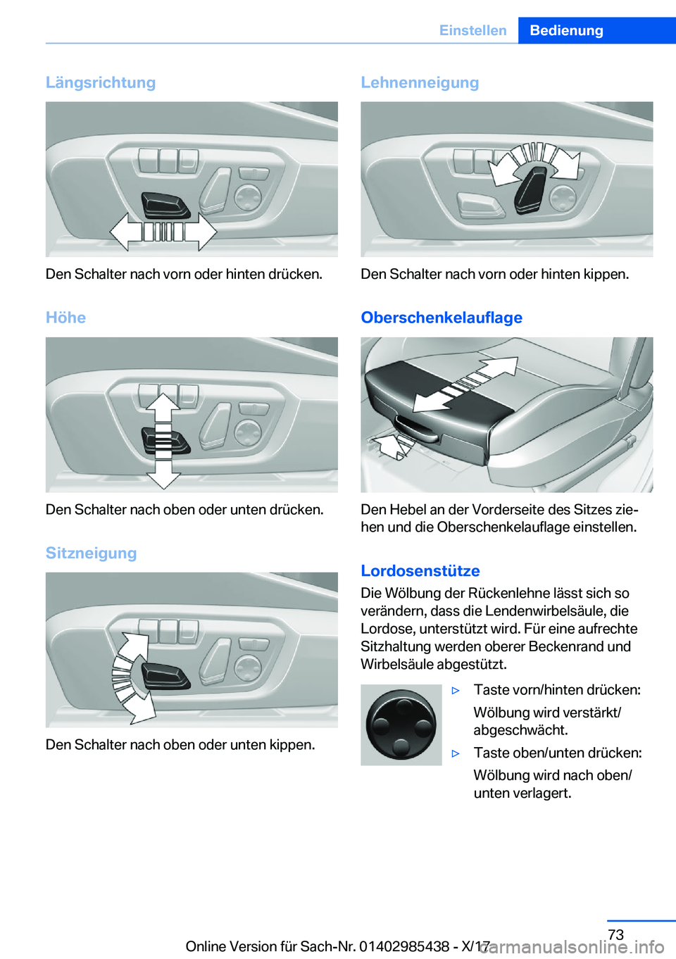BMW X1 2018  Betriebsanleitungen (in German) �L�