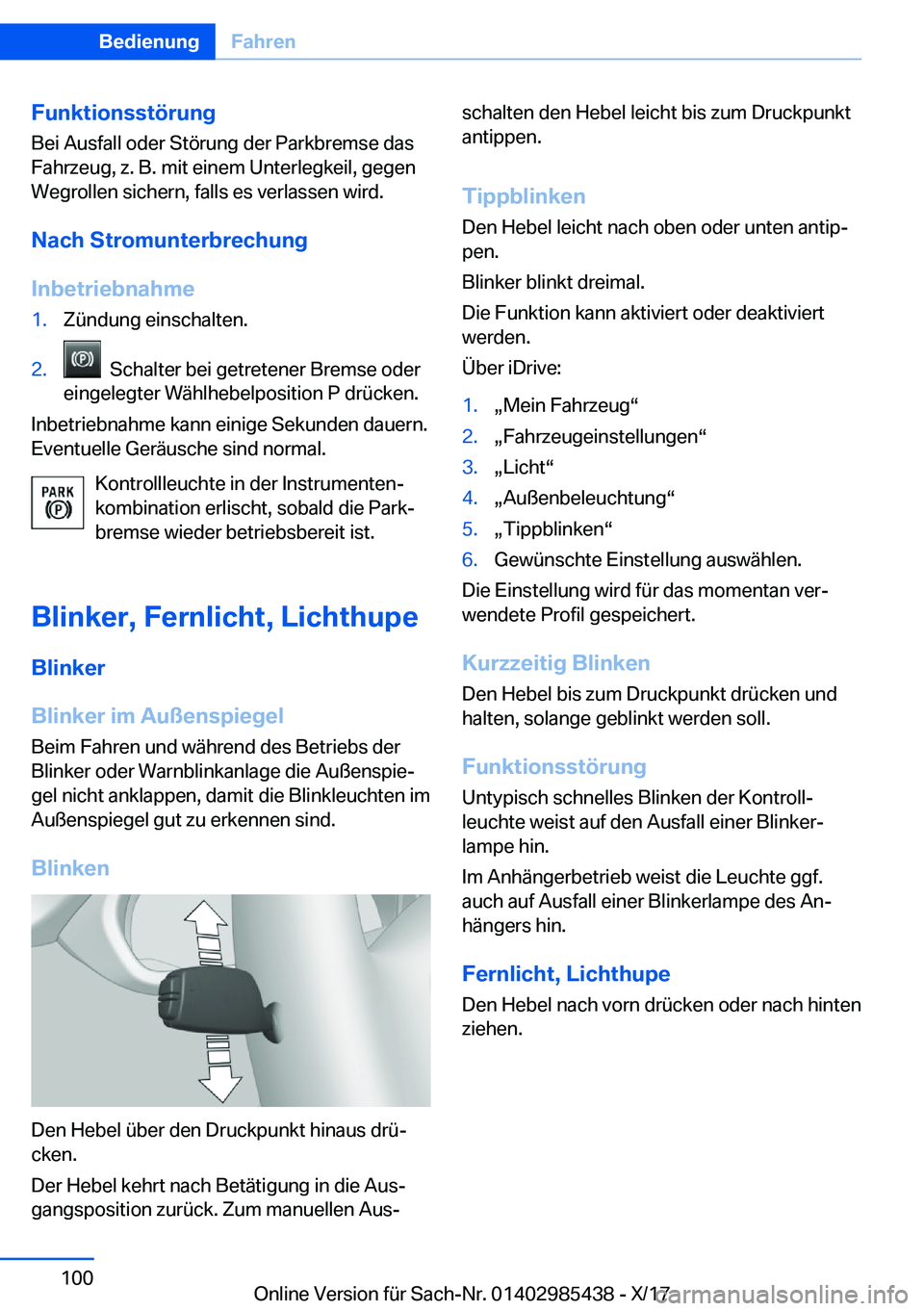 BMW X1 2018  Betriebsanleitungen (in German) �F�u�n�k�t�i�o�n�s�s�t�