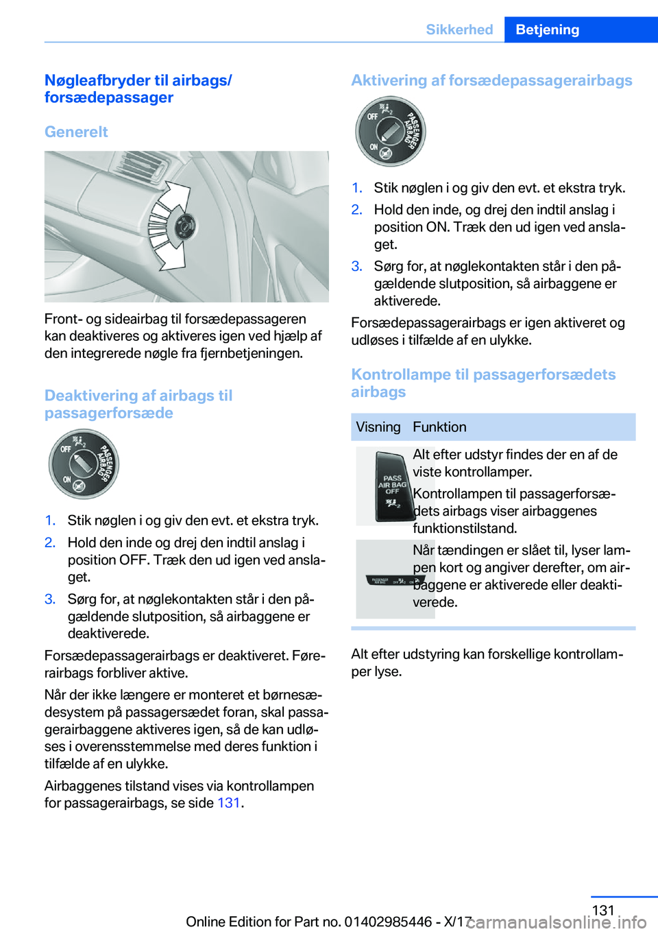 BMW X1 2018  InstruktionsbØger (in Danish) �N�