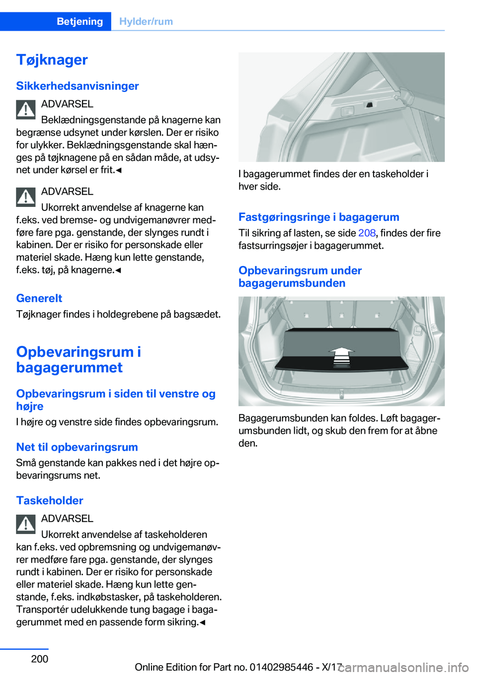 BMW X1 2018  InstruktionsbØger (in Danish) �T�
