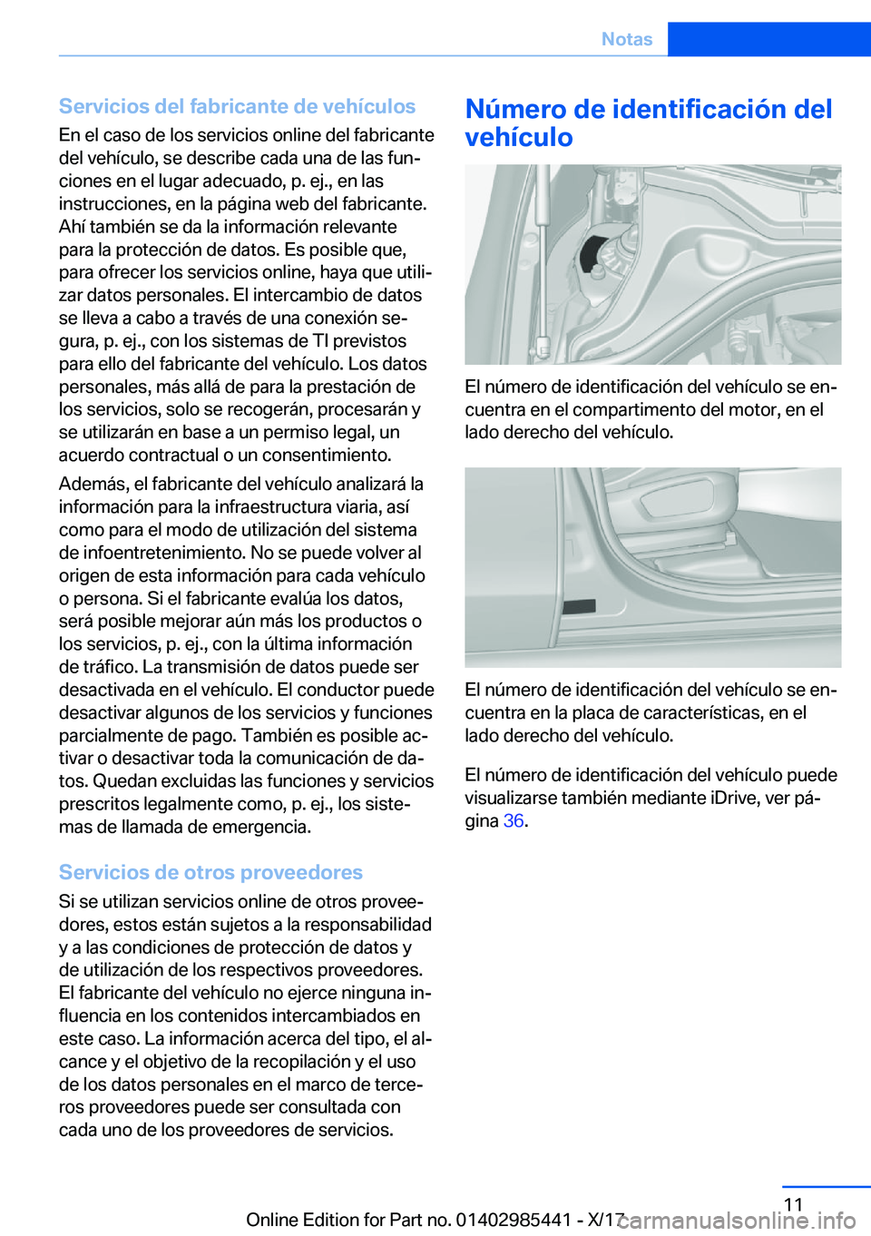 BMW X1 2018  Manuales de Empleo (in Spanish) �S�e�r�v�i�c�i�o�s��d�e�l��f�a�b�r�i�c�a�n�t�e��d�e��v�e�h�