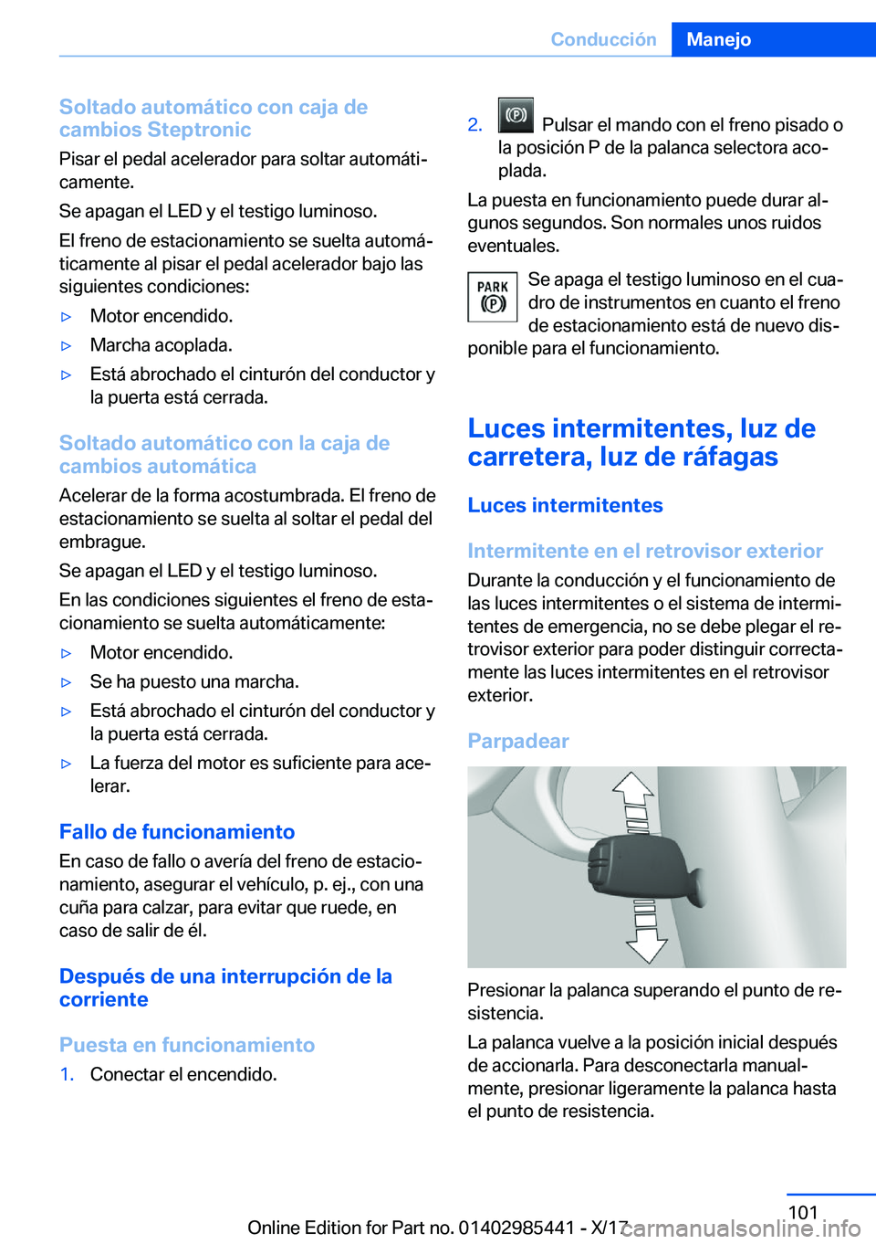 BMW X1 2018  Manuales de Empleo (in Spanish) �S�o�l�t�a�d�o��a�u�t�o�m�
