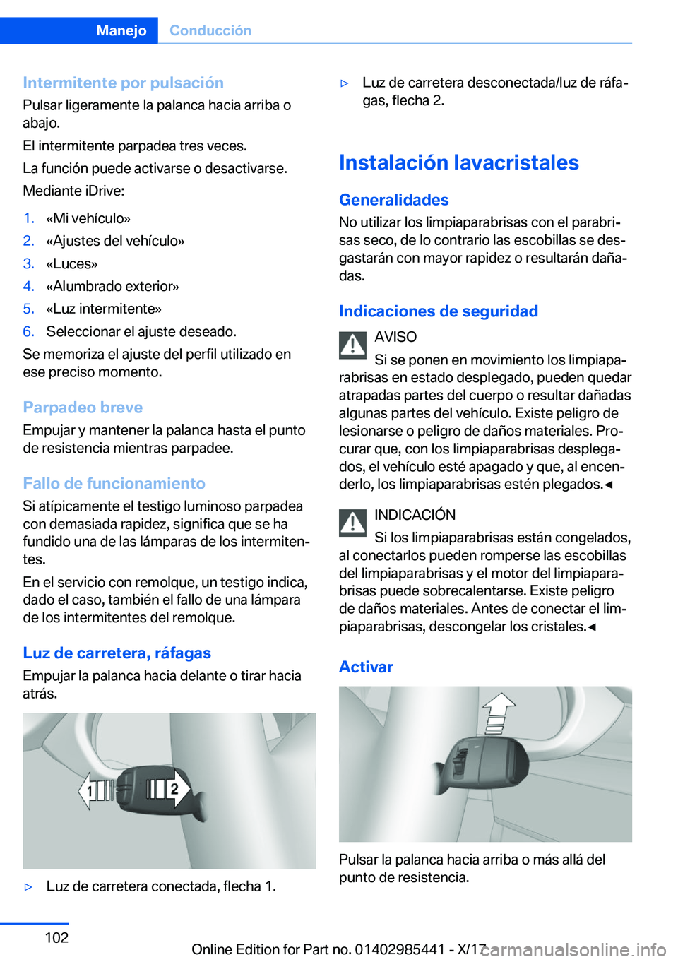 BMW X1 2018  Manuales de Empleo (in Spanish) �I�n�t�e�r�m�i�t�e�n�t�e��p�o�r��p�u�l�s�a�c�i�