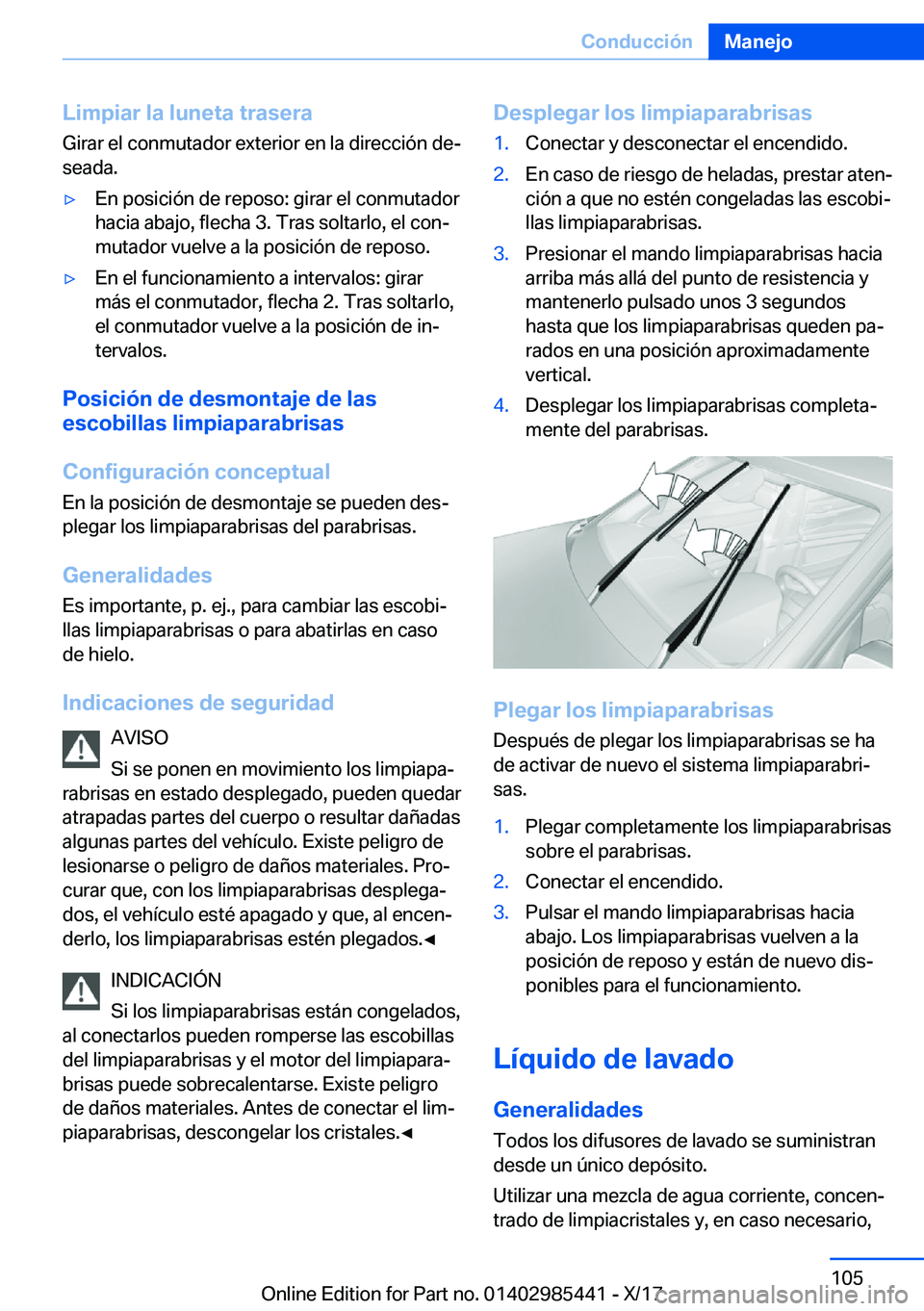 BMW X1 2018  Manuales de Empleo (in Spanish) �L�i�m�p�i�a�r��l�a��l�u�n�e�t�a��t�r�a�s�e�r�a�G�i�r�a�r� �e�l� �c�o�n�m�u�t�a�d�o�r� �e�x�t�e�r�i�o�r� �e�n� �l�a� �d�i�r�e�c�c�i�