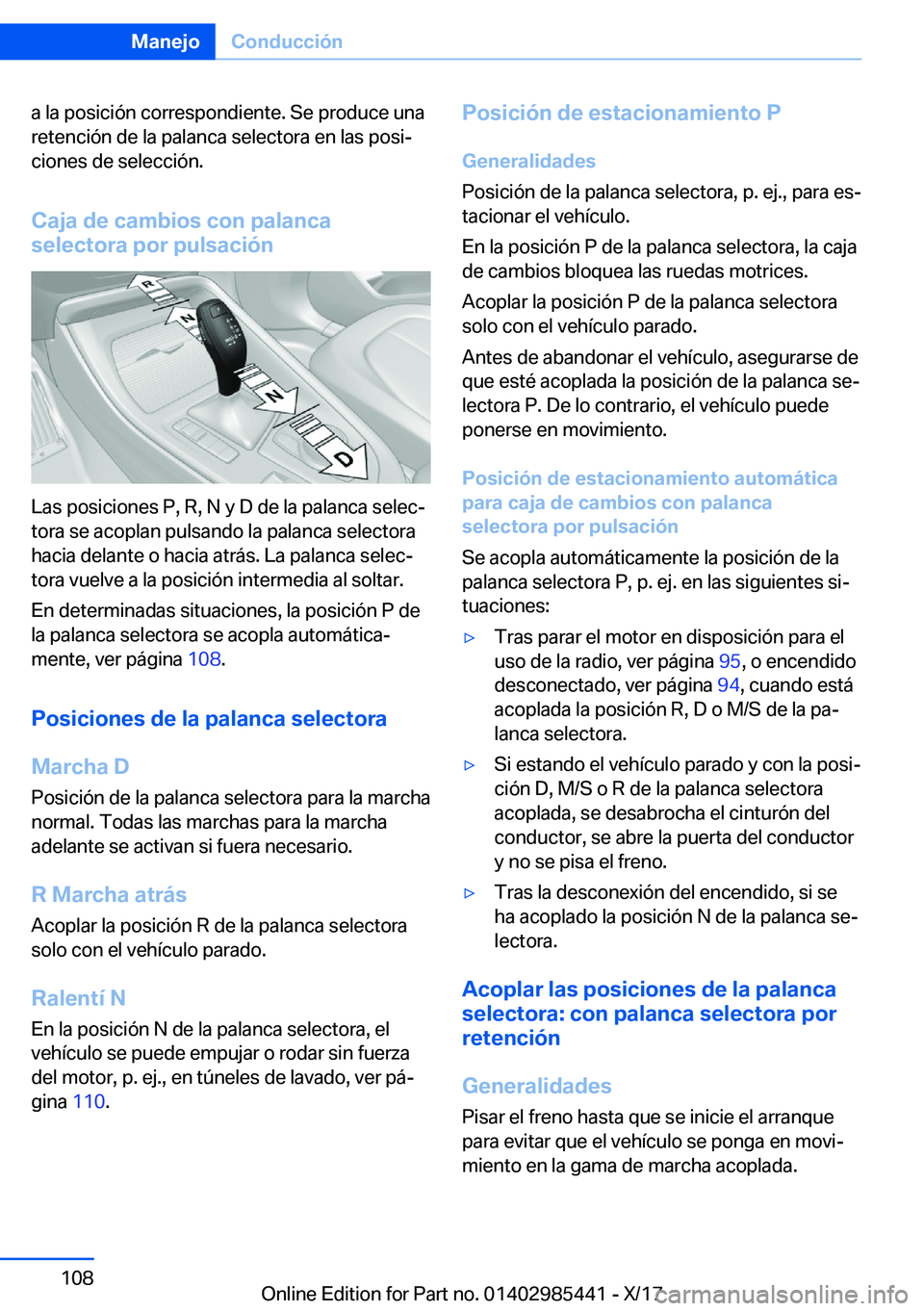 BMW X1 2018  Manuales de Empleo (in Spanish) �a� �l�a� �p�o�s�i�c�i�