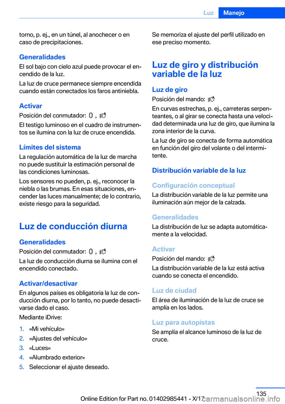 BMW X1 2018  Manuales de Empleo (in Spanish) �t�o�r�n�o�,� �p�.� �e�j�.�,� �e�n� �u�n� �t�