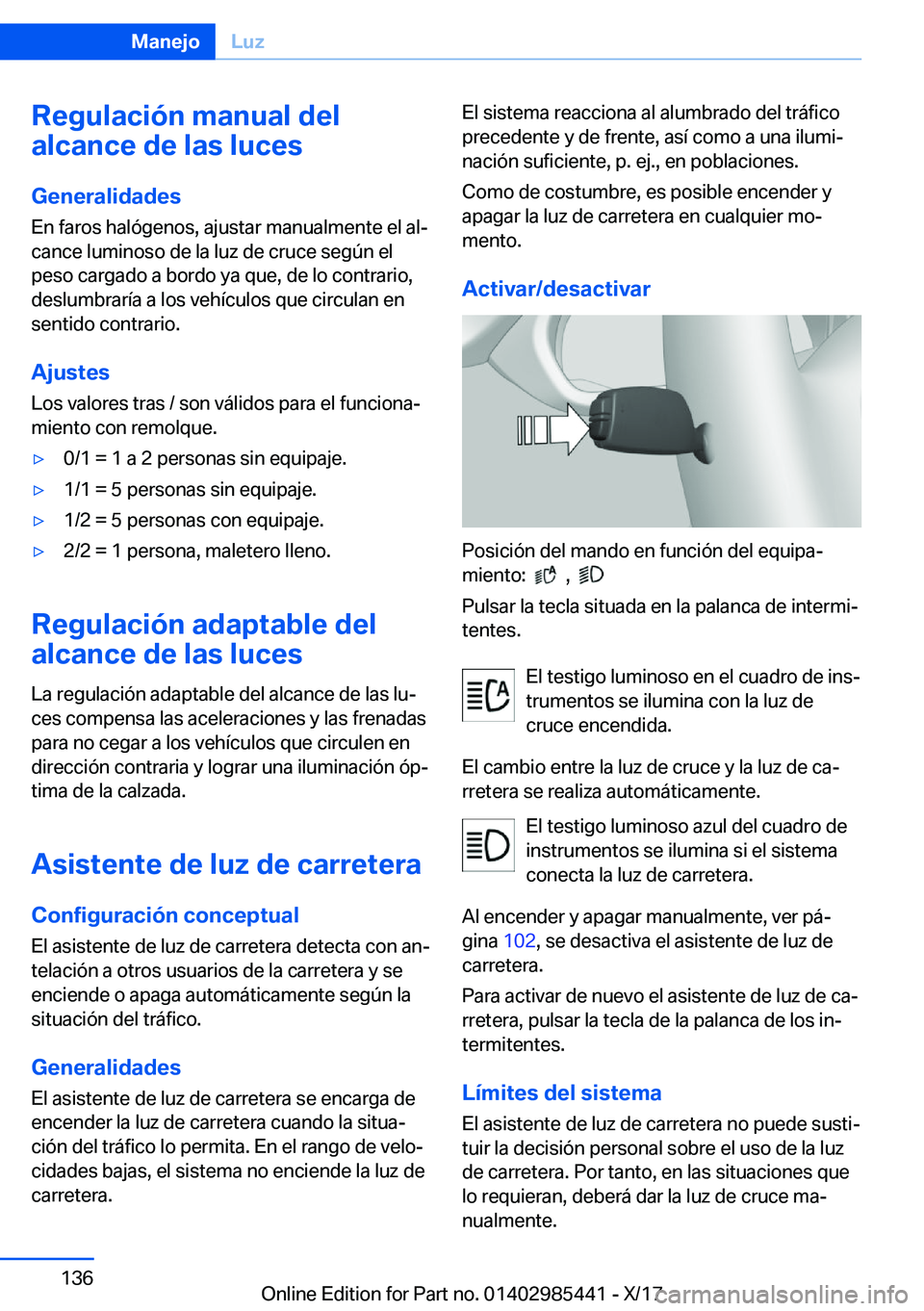 BMW X1 2018  Manuales de Empleo (in Spanish) �R�e�g�u�l�a�c�i�