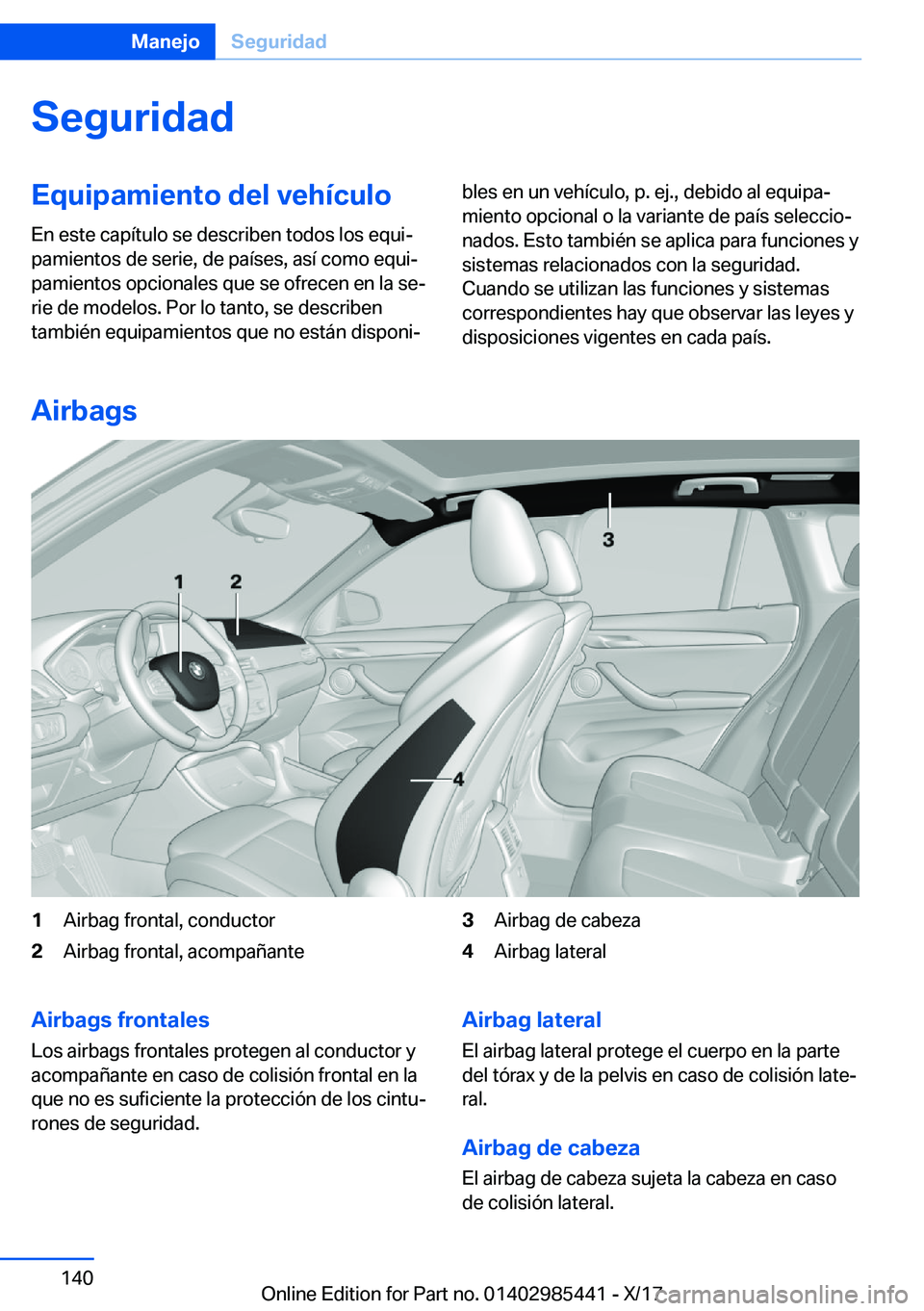 BMW X1 2018  Manuales de Empleo (in Spanish) �S�e�g�u�r�i�d�a�d�E�q�u�i�p�a�m�i�e�n�t�o��d�e�l��v�e�h�