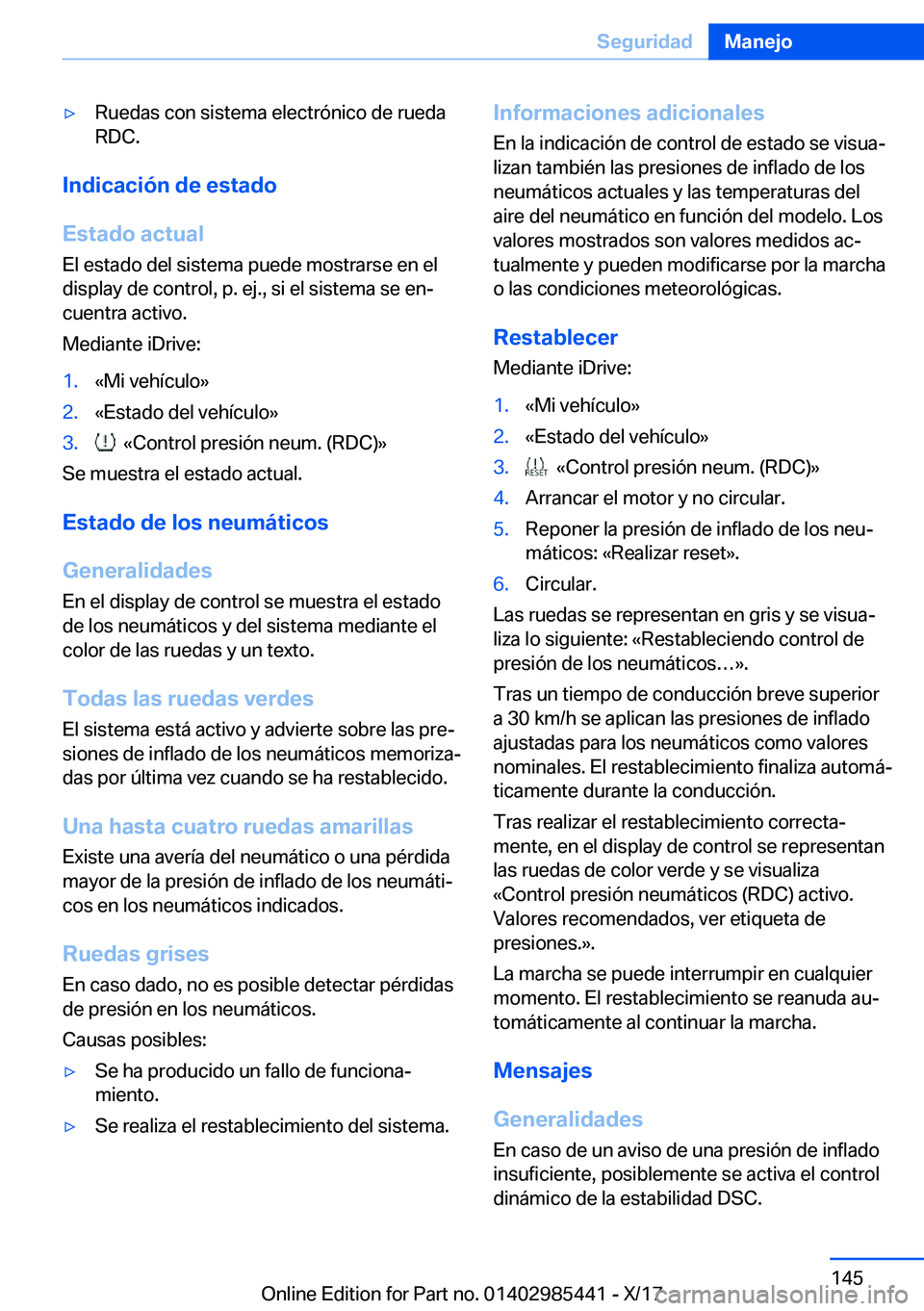 BMW X1 2018  Manuales de Empleo (in Spanish) y�R�u�e�d�a�s� �c�o�n� �s�i�s�t�e�m�a� �e�l�e�c�t�r�
