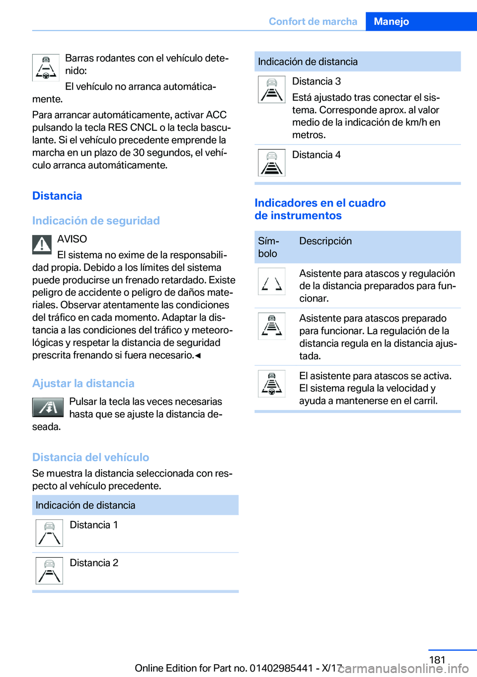BMW X1 2018  Manuales de Empleo (in Spanish) �B�a�r�r�a�s� �r�o�d�a�n�t�e�s� �c�o�n� �e�l� �v�e�h�