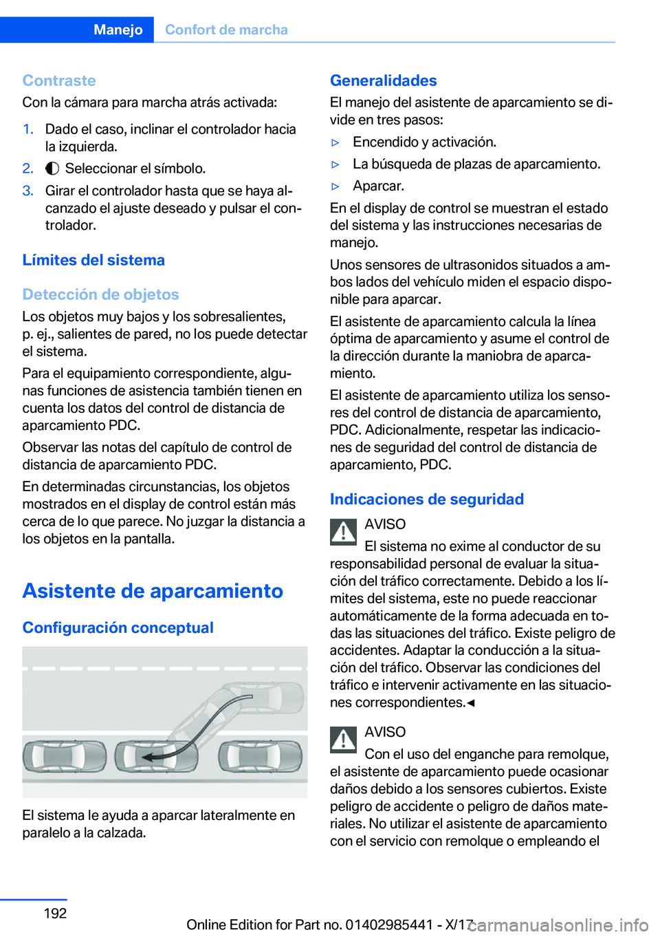 BMW X1 2018  Manuales de Empleo (in Spanish) �C�o�n�t�r�a�s�t�e�C�o�n� �l�a� �c�