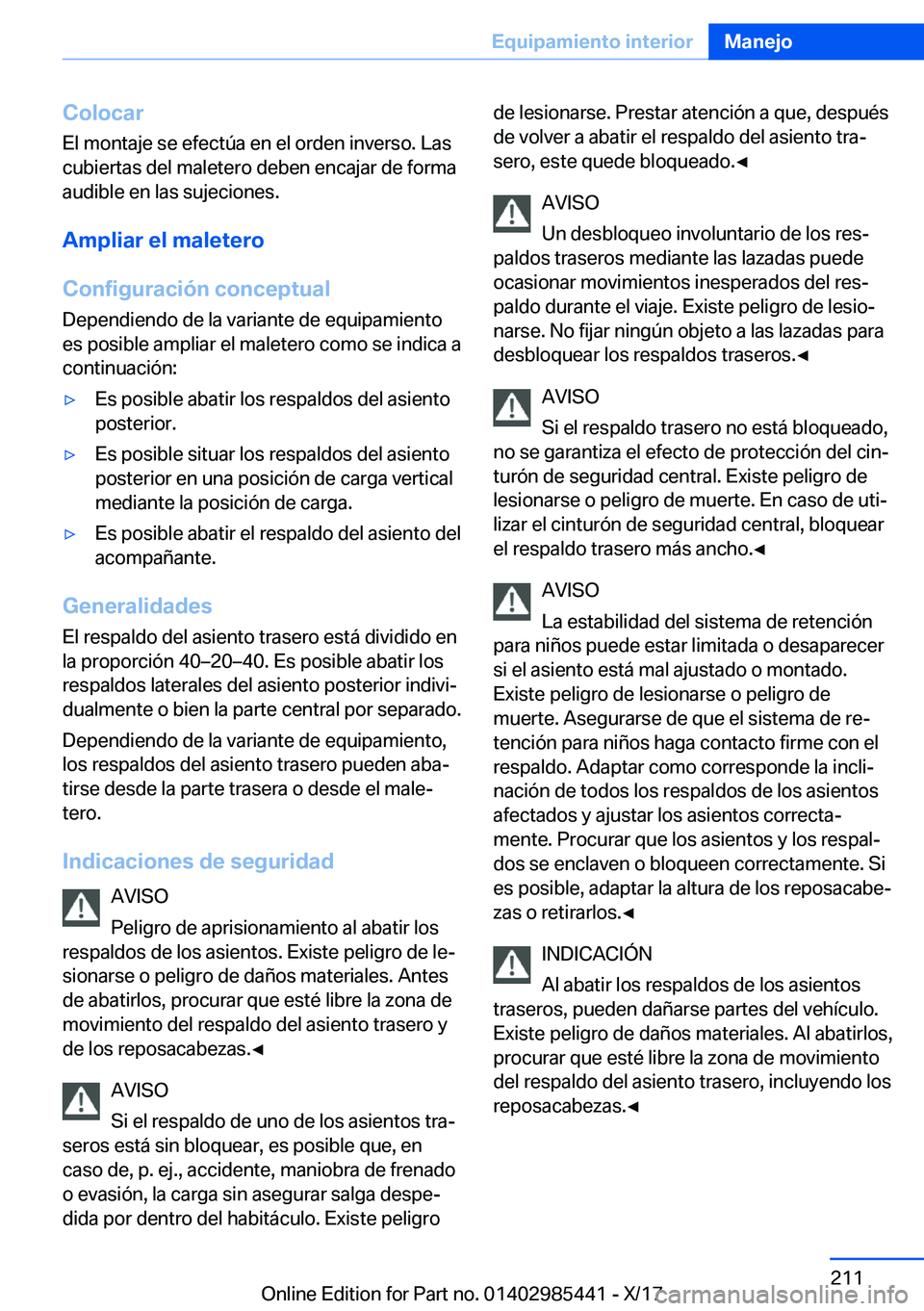 BMW X1 2018  Manuales de Empleo (in Spanish) �C�o�l�o�c�a�r�E�l� �m�o�n�t�a�j�e� �s�e� �e�f�e�c�t�