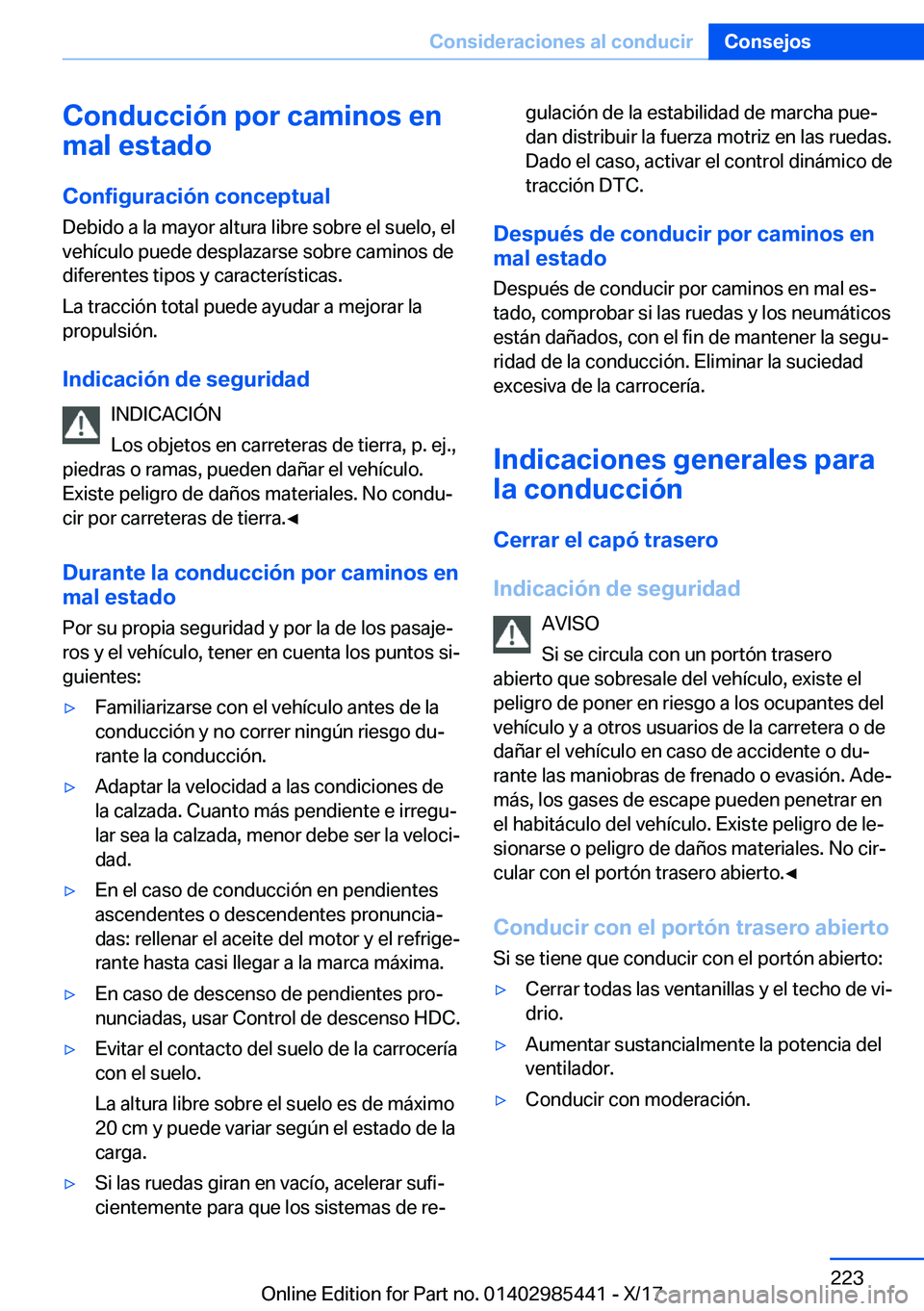 BMW X1 2018  Manuales de Empleo (in Spanish) �C�o�n�d�u�c�c�i�