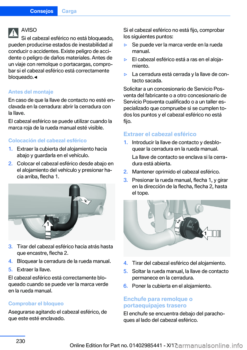 BMW X1 2018  Manuales de Empleo (in Spanish) �A�V�I�S�O
�S�i� �e�l� �c�a�b�e�z�a�l� �e�s�f�