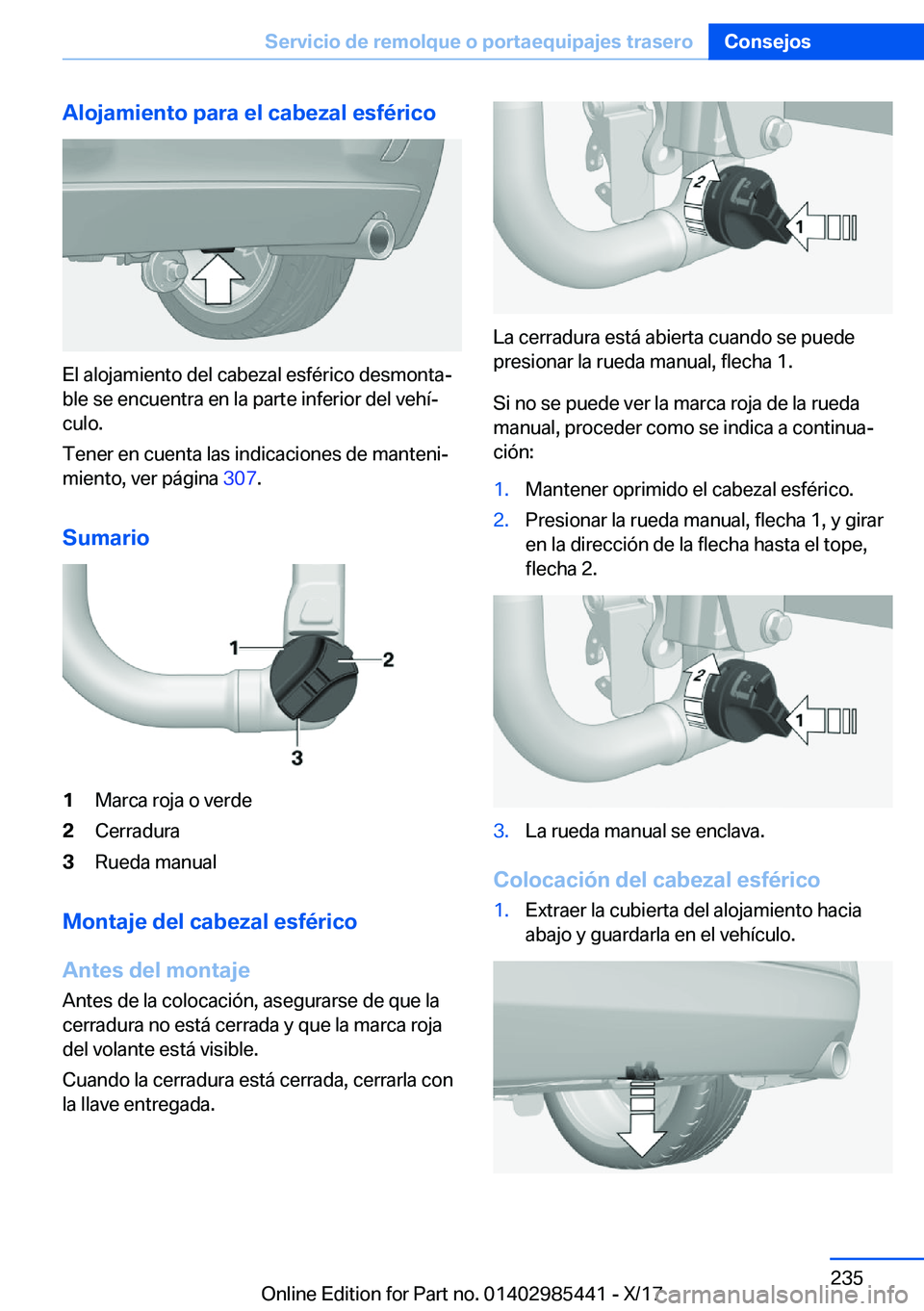 BMW X1 2018  Manuales de Empleo (in Spanish) �A�l�o�j�a�m�i�e�n�t�o��p�a�r�a��e�l��c�a�b�e�z�a�l��e�s�f�