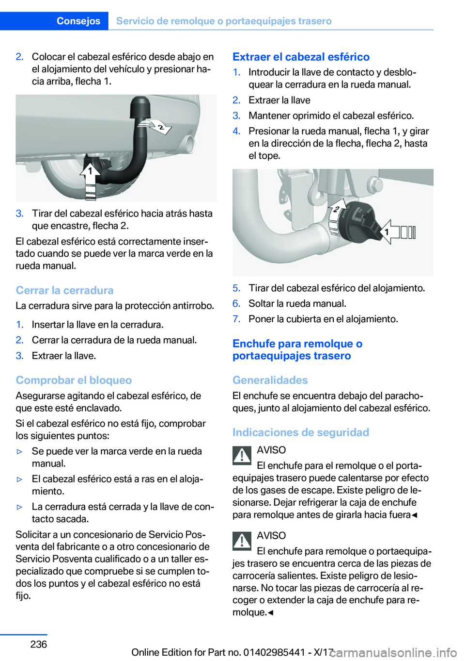 BMW X1 2018  Manuales de Empleo (in Spanish) �2�.�C�o�l�o�c�a�r� �e�l� �c�a�b�e�z�a�l� �e�s�f�