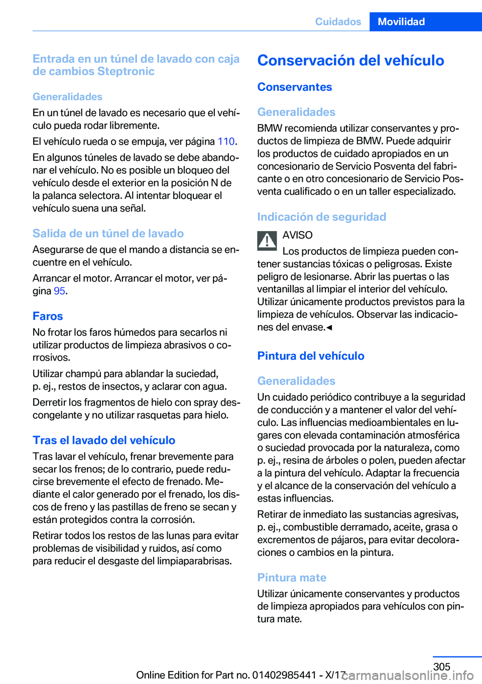 BMW X1 2018  Manuales de Empleo (in Spanish) �E�n�t�r�a�d�a��e�n��u�n��t�