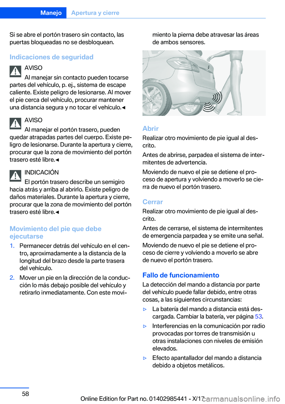 BMW X1 2018  Manuales de Empleo (in Spanish) �S�i� �s�e� �a�b�r�e� �e�l� �p�o�r�t�
