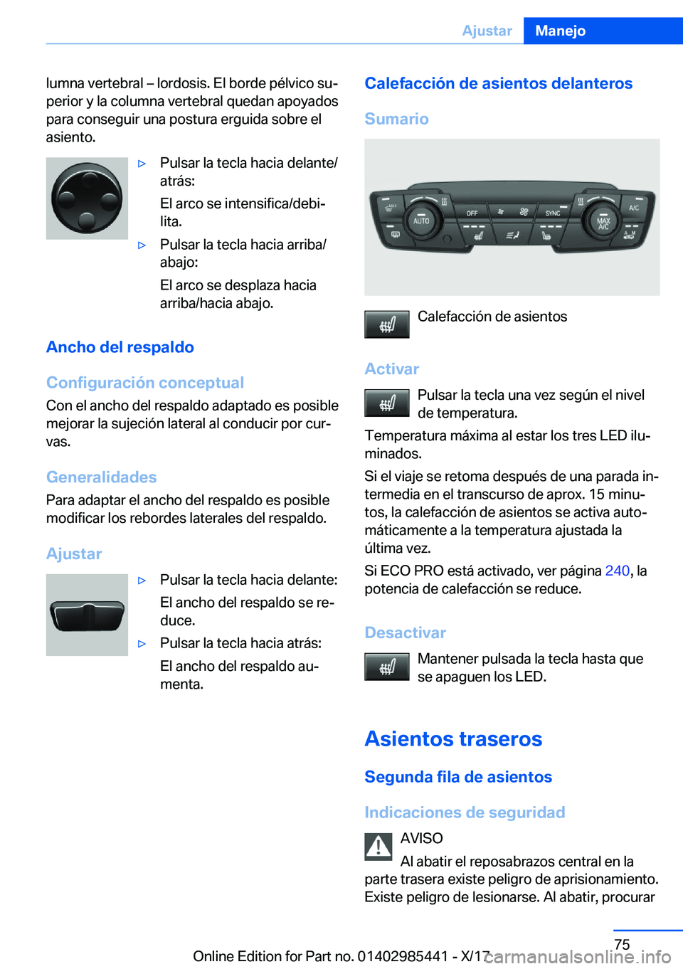 BMW X1 2018  Manuales de Empleo (in Spanish) �l�u�m�n�a� �v�e�r�t�e�b�r�a�l� m� �l�o�r�d�o�s�i�s�.� �E�l� �b�o�r�d�e� �p�