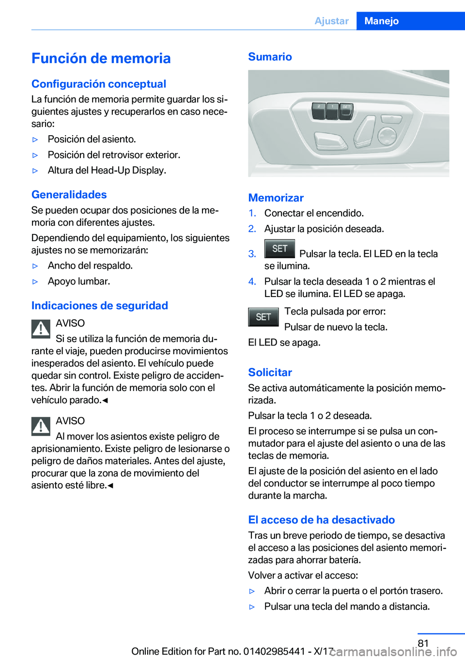 BMW X1 2018  Manuales de Empleo (in Spanish) �F�u�n�c�i�
