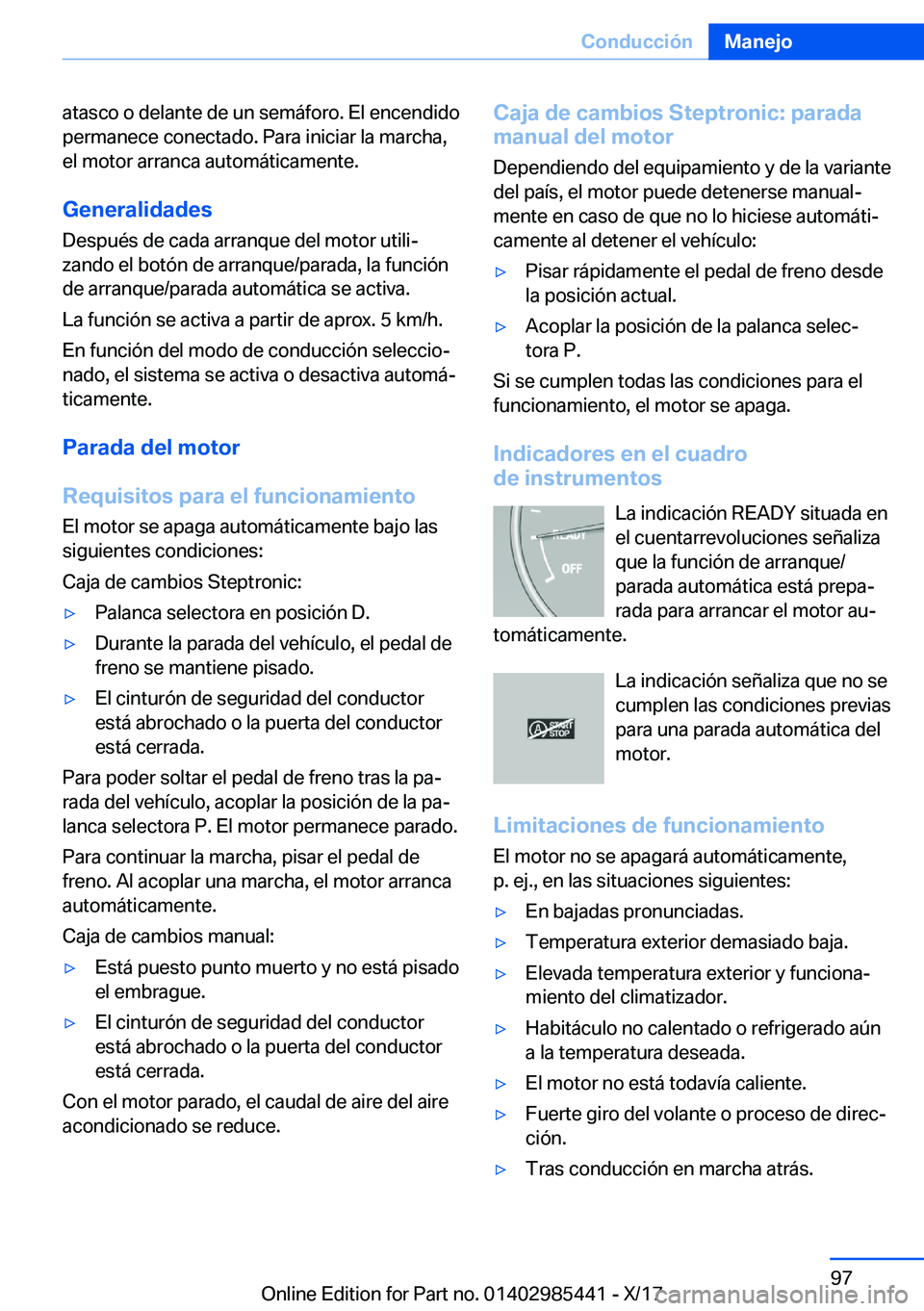 BMW X1 2018  Manuales de Empleo (in Spanish) �a�t�a�s�c�o� �o� �d�e�l�a�n�t�e� �d�e� �u�n� �s�e�m�