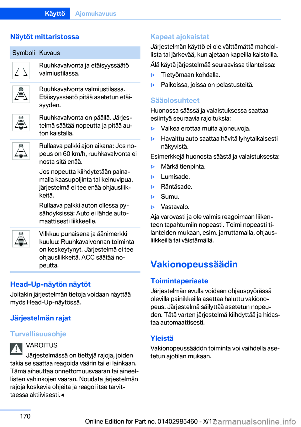 BMW X1 2018  Omistajan Käsikirja (in Finnish) �N�