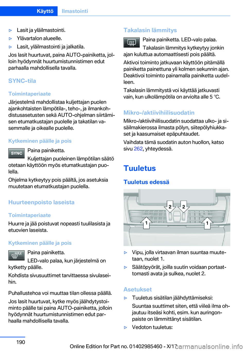 BMW X1 2018  Omistajan Käsikirja (in Finnish) y�L�a�s�i�t� �j�a� �y�l�