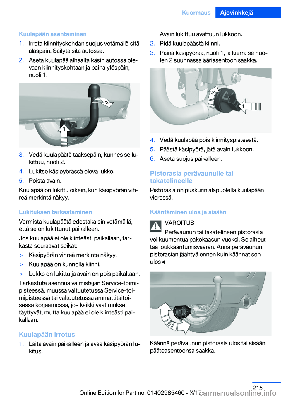 BMW X1 2018  Omistajan Käsikirja (in Finnish) �K�u�u�l�a�p�