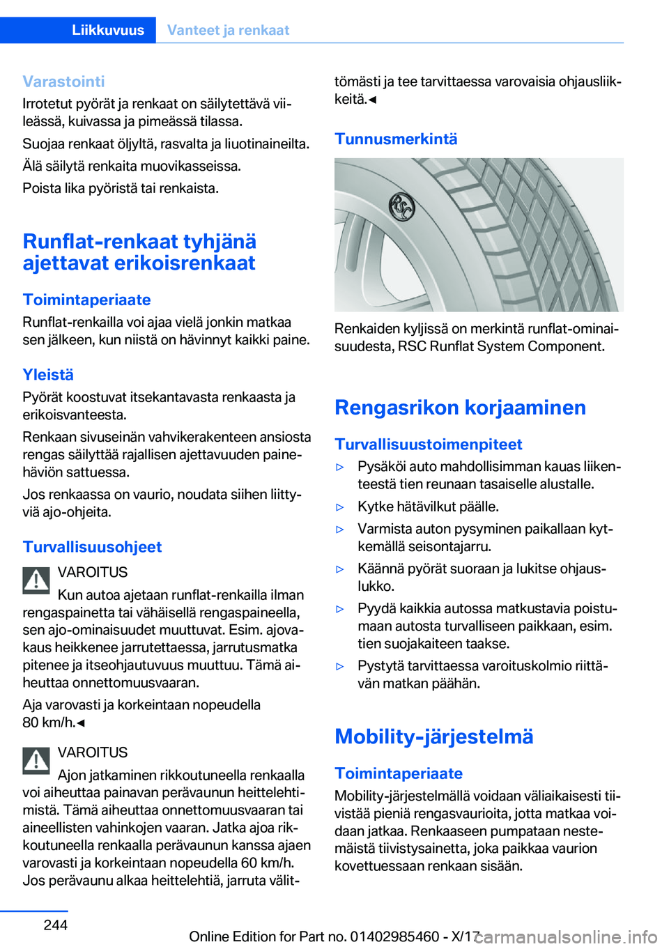 BMW X1 2018  Omistajan Käsikirja (in Finnish) �V�a�r�a�s�t�o�i�n�t�i�I�r�r�o�t�e�t�u�t� �p�y�