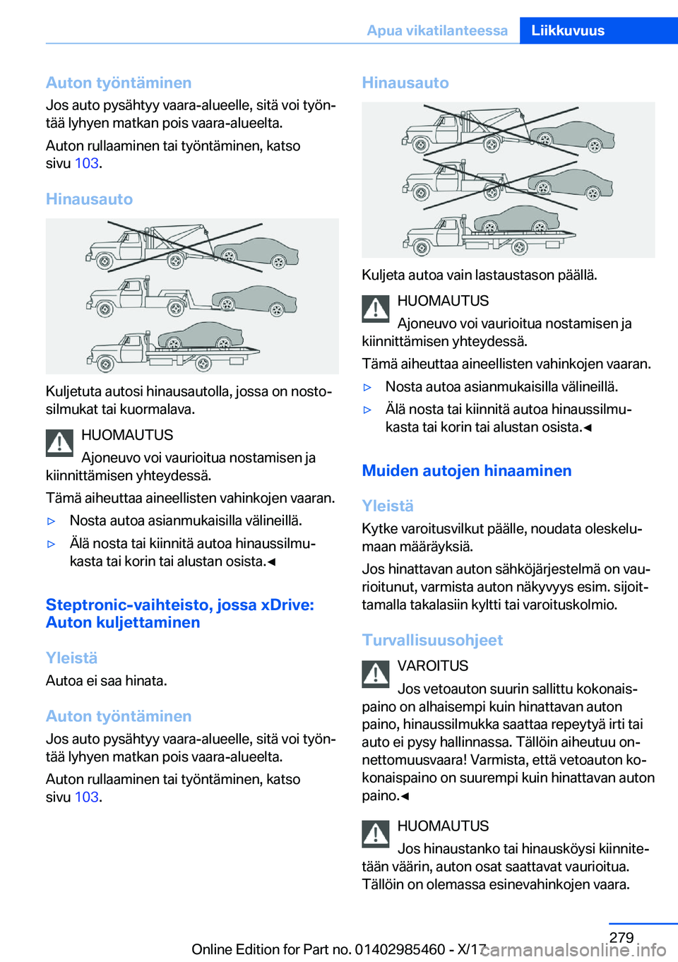 BMW X1 2018  Omistajan Käsikirja (in Finnish) �A�u�t�o�n��t�y�
