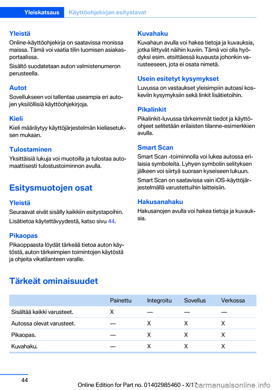 BMW X1 2018  Omistajan Käsikirja (in Finnish) �Y�l�e�i�s�t�