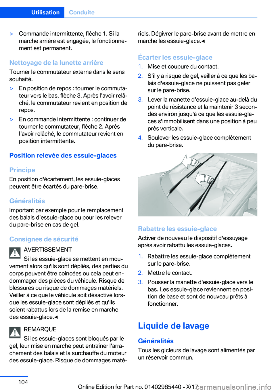 BMW X1 2018  Notices Demploi (in French) 'y�C�o�m�m�a�n�d�e� �i�n�t�e�r�m�i�t�t�e�n�t�e�,� �f�l�è�c�h�e� �1�.� �S�i� �l�a�m�a�r�c�h�e� �a�r�r�i�è�r�e� �e�s�t� �e�n�g�a�g�é�e�,� �l�e� �f�o�n�c�t�i�o�n�n�ej
�m�e�n�t� �e�s�t� �p�e�r�m�a