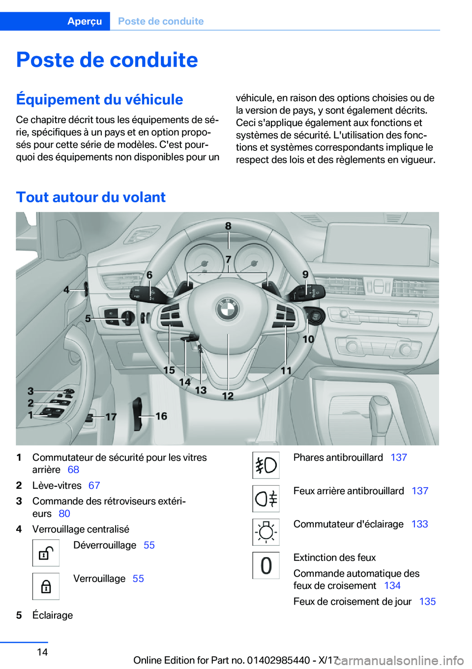 BMW X1 2018  Notices Demploi (in French) �P�o�s�t�e��d�e��c�o�n�d�u�i�t�e�