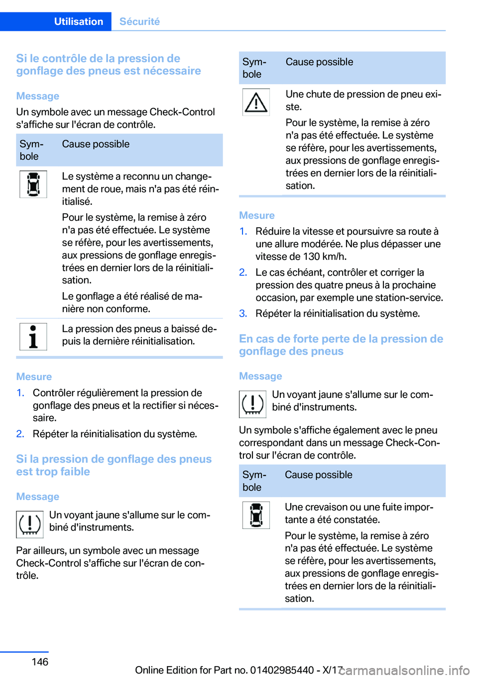 BMW X1 2018  Notices Demploi (in French) �S�i��l�e��c�o�n�t�r�