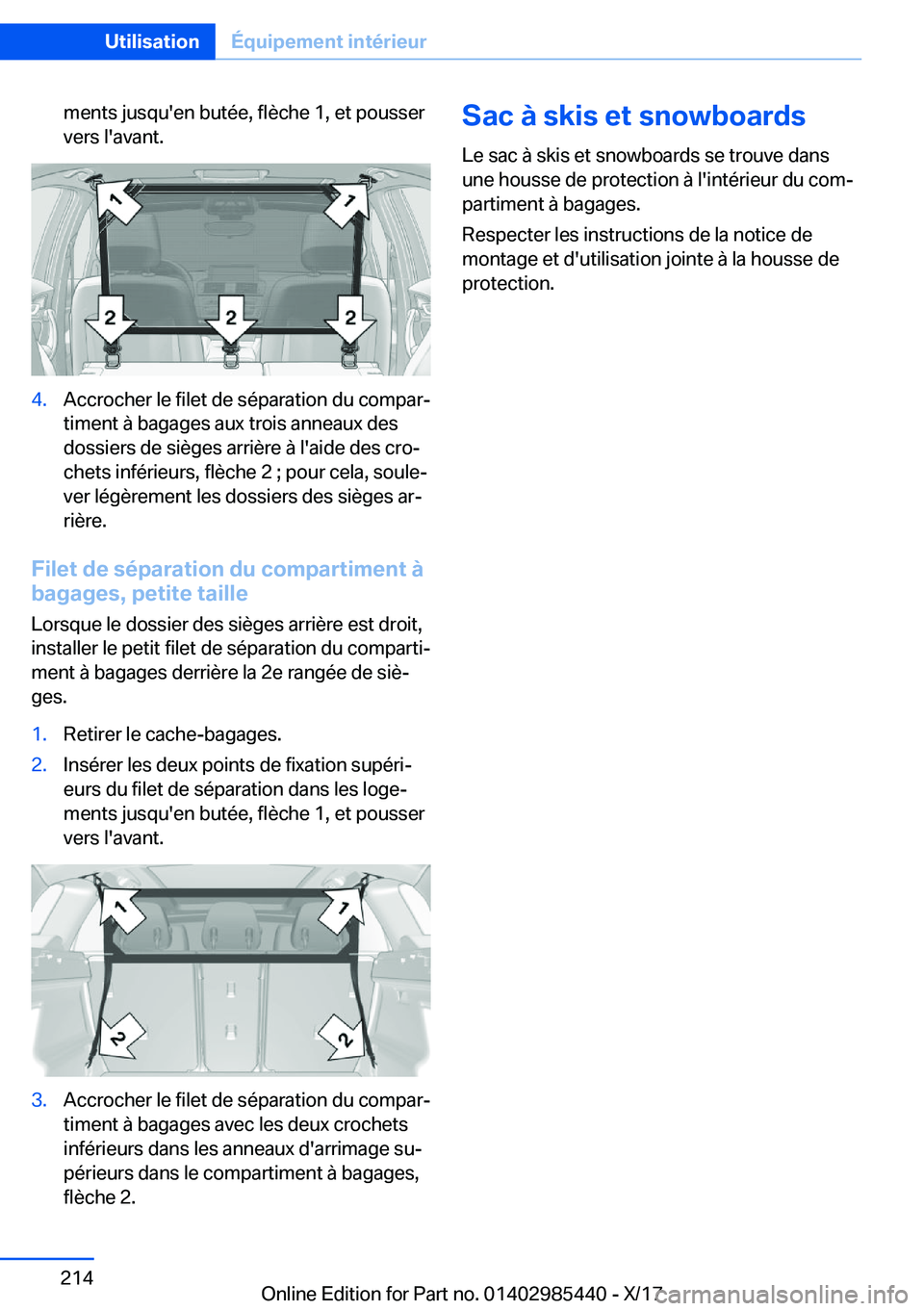 BMW X1 2018  Notices Demploi (in French) �m�e�n�t�s� �j�u�s�q�u�'�e�n� �b�u�t�é�e�,� �f�l�è�c�h�e� �1�,� �e�t� �p�o�u�s�s�e�r�v�e�r�s� �l�'�a�v�a�n�t�.�4�.�A�c�c�r�o�c�h�e�r� �l�e� �f�i�l�e�t� �d�e� �s�é�p�a�r�a�t�i�o�n� �d�u� �c�
