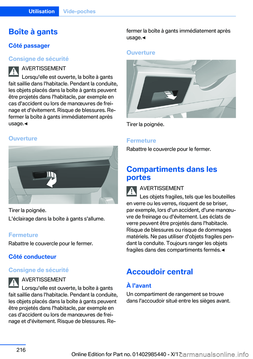 BMW X1 2018  Notices Demploi (in French) �B�o�