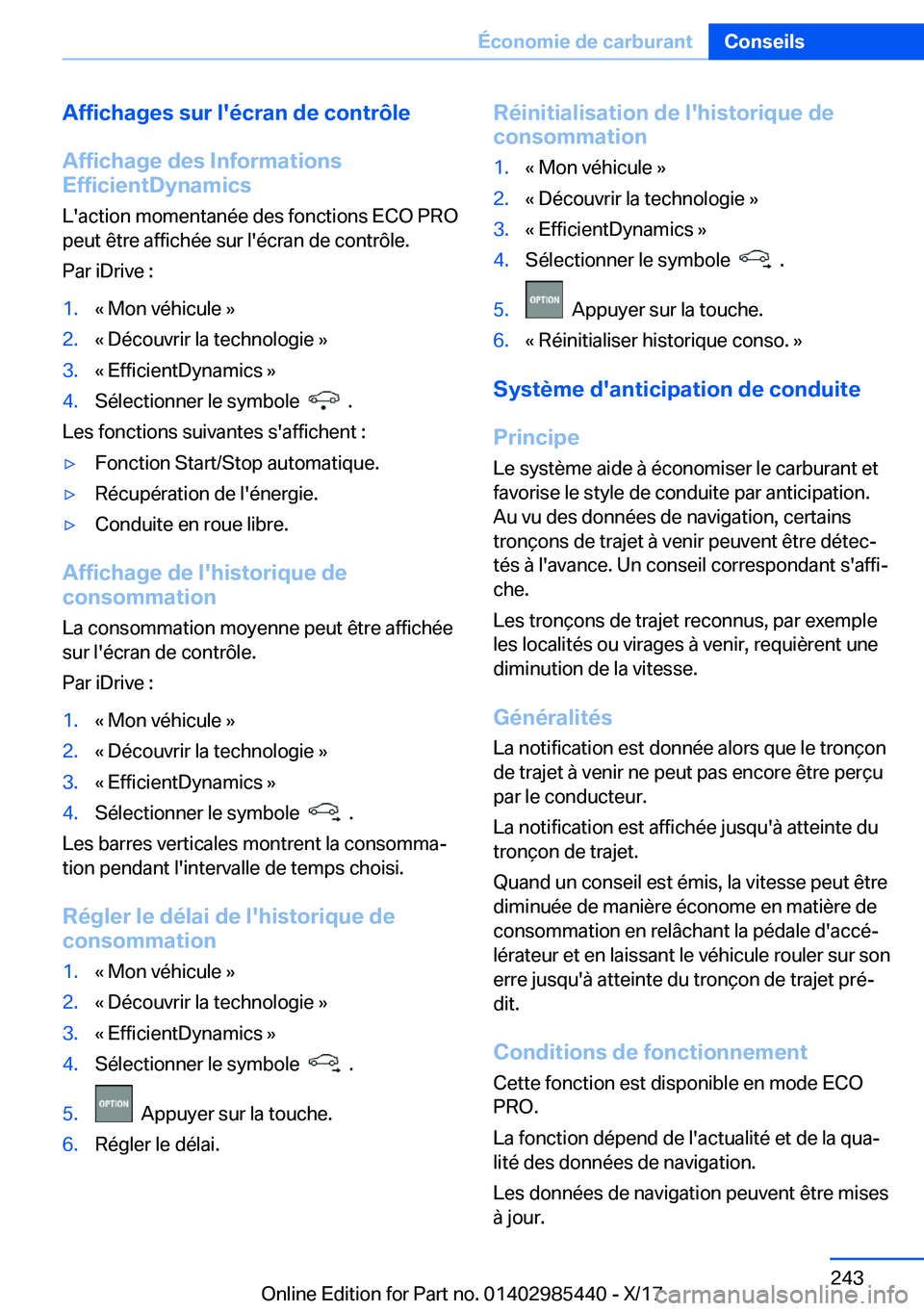 BMW X1 2018  Notices Demploi (in French) �A�f�f�i�c�h�a�g�e�s��s�u�r��l�'�é�c�r�a�n��d�e��c�o�n�t�r�